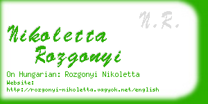 nikoletta rozgonyi business card